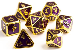 DHDM0102080 7pc RPG Dice Set: Mythica Gold Amethyst published by Die Hard Dice