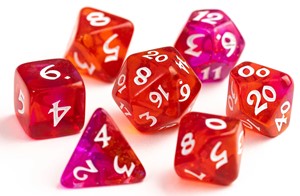 2!DHDP0203140 7pc RPG Dice Set: Elessia Cosmos Deimos published by Die Hard Dice