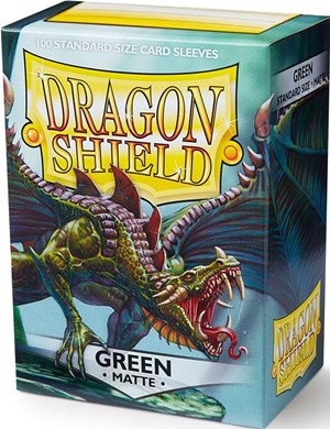 ARCT11004S 100 x Green Standard Card Sleeves 63.5mm x 88mm (Dragon Shield) published by Arcane Tinmen