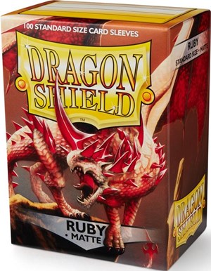 ARCT11037S 100 x Ruby Matte Standard Card Sleeves 63.5mm x 88mm (Dragon Shield) published by Arcane Tinmen