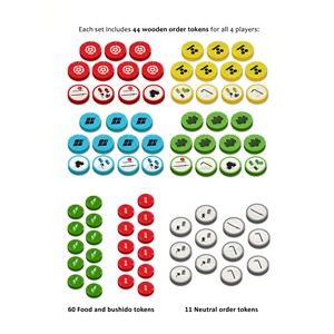 2!ARQ031 Small Samurai Empires Board Game: Deluxe Order Tokens published by Archona Games