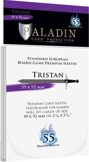 BNDPTRI 55 x Paladin Card Sleeves: Tristan (59mm x 92mm) published by Board And Dice