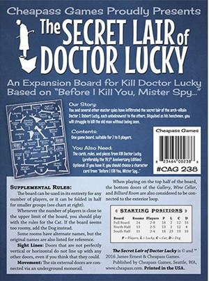 CAG238 Kill Doctor Lucky Board Game: The Secret Lair Of Doctor Lucky Expansion published by Cheapass Games