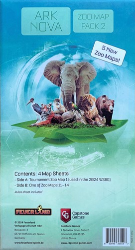 CAPFS5102 Ark Nova Card Game: Zoo Map Pack 2 Expansion published by Capstone Games