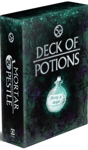 3!CB70620 Dungeons And Dragons RPG: Mortar And Pestle Potion Deck published by Cubicle 7 Entertainment