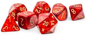 CHX22414 Chessex Scarab Mega-Hedral - Scarlet with Gold Polyhedral Set published by Chessex