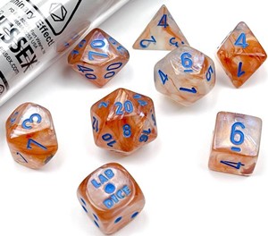 2!CHX30045 Chessex Luminary Lab 7 Dice Set - Rose Gold with Light Blue published by Chessex