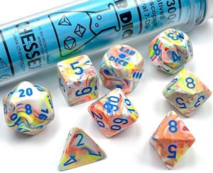 2!CHX30047 Chessex Luminary Lab 7 Dice Set - Kaleidoscope with Blue published by Chessex