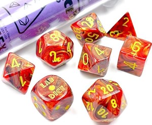 2!CHX30050 Chessex Luminary Lab 7 Dice Set - Underworld with Yellow published by Chessex