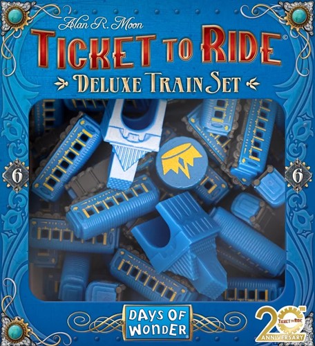 DOW72R20DTS1 Ticket To Ride Board Game: The Blue Passenger Car 20th Anniversary Deluxe Train Set published by Days Of Wonder