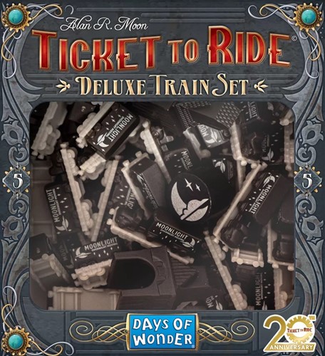 DOW72R20DTS2 Ticket To Ride Board Game: The Flatcar With Semi-Trailer Truck 20th Anniversary Deluxe Train Set published by Days Of Wonder