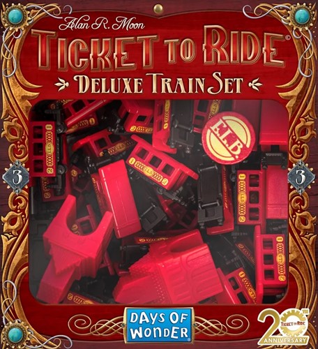 Ticket To Ride Board Game: The Red Passenger Car 20th Anniversary Deluxe Train Set