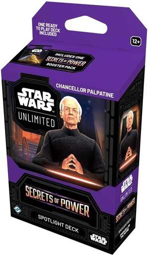 2!FFGSWH0610S2 Star Wars: Unlimited Secrets Of Power Chancellor Palpatine Spotlight Deck published by Fantasy Flight Games