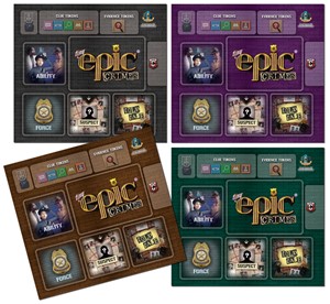 2!GAMTECA02 Tiny Epic Crimes Card Game: 4 Pack Player Mats published by Gamelyn Games
