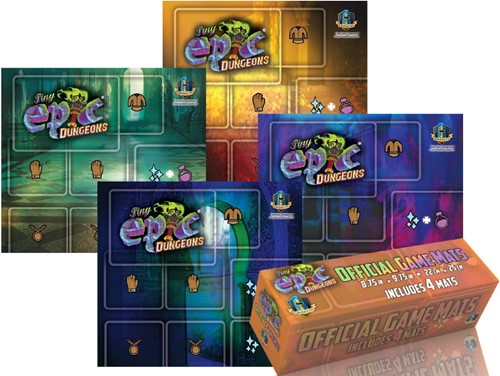 GAMTEDUA02 Tiny Epic Dungeons Card Game: 4 Pack Player Mats published by Gamelyn Games