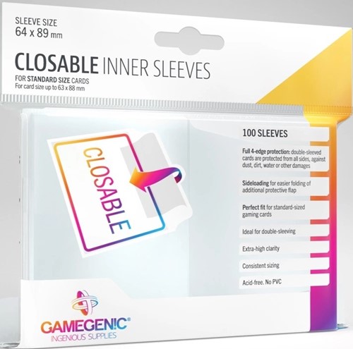 GGS10128ML 100 x Closable Inner Sleeves (Gamegenic) published by Gamegenic