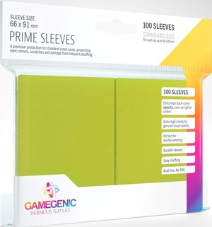 GGS11022 100 x Lime Prime Standard Card Sleeves 63.5mm x 88mm (Gamegenic) published by Gamegenic