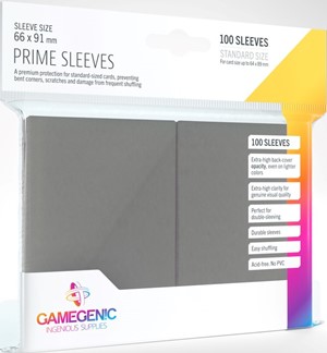 GGS11025 100 x Gray Prime Standard Card Sleeves 63.5mm x 88mm (Gamegenic) published by Gamegenic