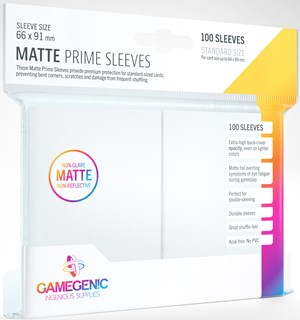 GGS11029 100 x White Matte Standard Card Sleeves 63.5mm x 88mm (Gamegenic) published by Gamegenic
