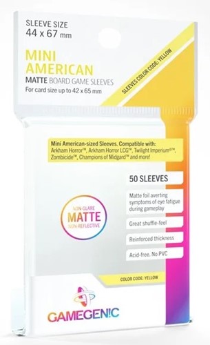 GGS11067 50 x Clear Matte Mini American Card Sleeves 44mm x 67mm (Gamegenic) published by Gamegenic