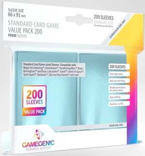 2!GGS11071 200 x Clear Prime Value Pack Card Sleeves 63.5mm x 88mm (Gamegenic) published by Gamegenic