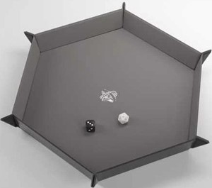GGS60058ML Magnetic Dice Tray Hexagonal: Black And Gray published by Gamegenic