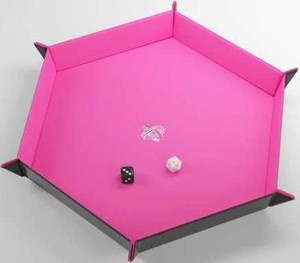 GGS60061ML Magnetic Dice Tray Hexagonal: Black And Pink published by Gamegenic