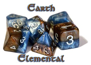 GKG536 Halfsies Dice: Earth Elemental (Polyhedral 7 Set) published by Gate Keeper Games