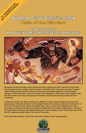 GMG5034A Dungeon Crawl Classics #35A: Halls Of The Minotaur (Digest Sized) published by Goodman Games