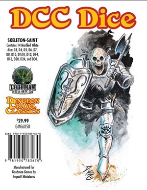 GMG6058 Dungeon Crawl Classics RPG: Skeleton Saint Dice published by Goodman Games