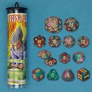 2!GMG6067 Dungeon Crawl Classics: The Wizard Van's Stellar Stowaways Dice Set published by Goodman Games