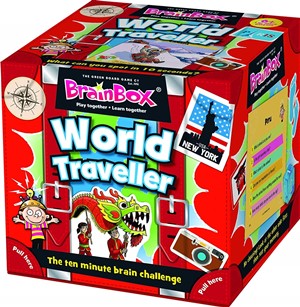 GRE91037 Brainbox Game: World Traveller (55 Cards) published by Green Board Games