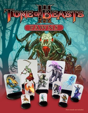 2!KOB9436 Dungeons And Dragons RPG: Tome Of Beasts 3 Pawns published by Paizo Publishing