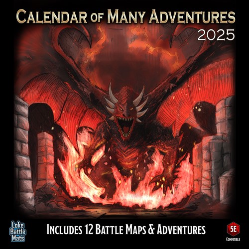 LOKEBM048 Calendar Of Many Adventures 2025 published by Loke Battle Mats