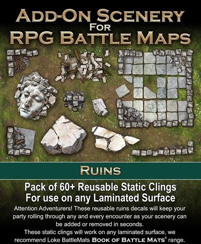 LOKEBM058 Battle-Mats: Add-On Scenery Pack: Ruins published by Loke Battle Mats