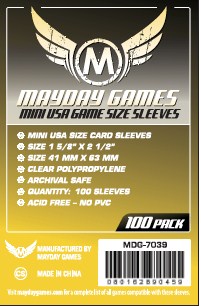 2!MDG7039 100 x Clear Mini American Card Sleeves 41mm x 63mm (Mayday) published by Mayday Games