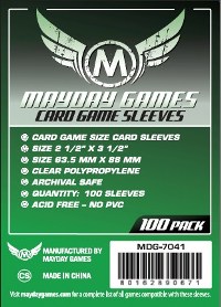 2!MDG7041 100 x Clear Standard Card Sleeves 63.5mm x 88mm (Mayday) published by Mayday Games