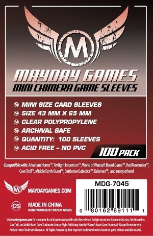 2!MDG7045 Mayday Mini Chimera 100 Card Sleeves 43mm x 65mm published by Mayday Games
