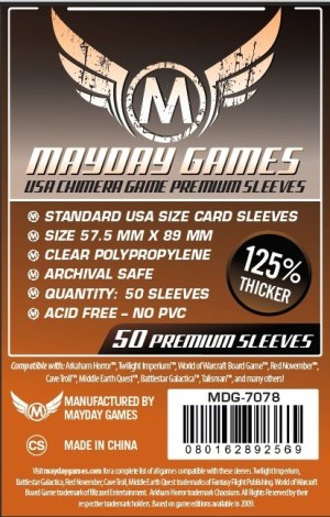 2!MDG7078 50 x Clear USA Chimera Card Sleeves 57.5mm x 89mm (Mayday Premium) published by Mayday Games