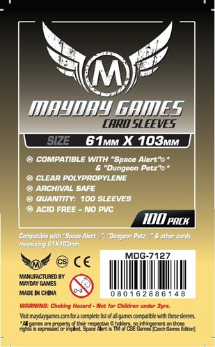 100 x Mayday Clear Card Sleeves 61mm x 103mm