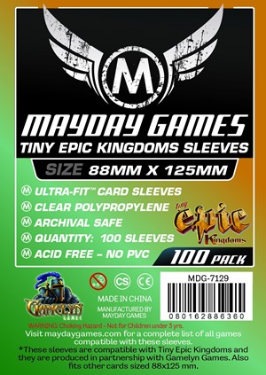 MDG7129 100 x Clear Standard Card Sleeves 88mm x 125mm (Mayday) published by Mayday Games
