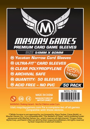 MDG7136 50 x Clear Yucatan Card Sleeves 54mm x 80mm (Mayday Premium) published by Mayday Games