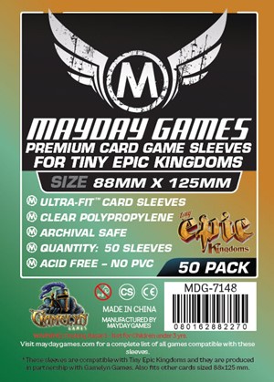 MDG7148 50 x Clear Card Sleeves 88mm x 125mm (Mayday Premium) published by Mayday Games