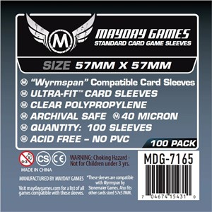 2!MDG7165 100 x Clear Standard Wyrmspan Compatible Card Sleeves 57 x 57mm published by Mayday Games