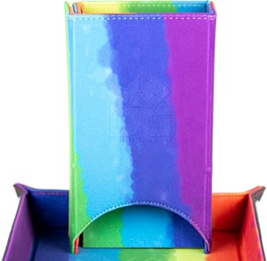 MET548 Fold Up Velvet Dice Tower: Watercolour Rainbow published by Metallic Dice Games