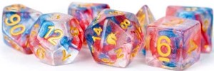 MET708 Resin Poly Dice Set: Unicorn Cosmic Carnival published by Metallic Dice Games