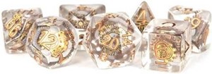 2!MET740 Resin Poly Dice Set: Gear Dice published by Metallic Dice Games