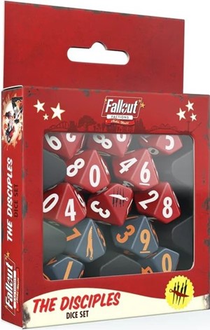 2!MUH107006 Fallout Factions Miniatures Game: The Disciples Dice Set published by Modiphius