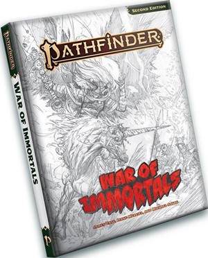 2!PAI12006SK Pathfinder RPG 2nd Edition: War Of Immortals Sketch Cover Edition published by Paizo Publishing