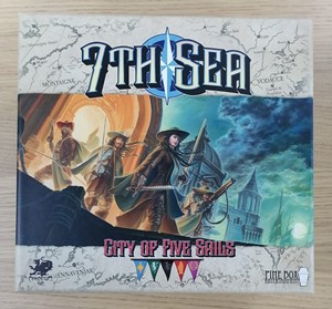 PBE03001 7th Sea: City Of Five Sails Expandable Card Game: Base Game published by Pine Box Entertainment